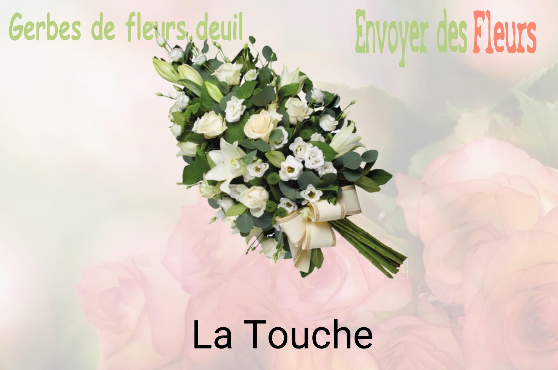Gerbe de fleurs de deuil livrée à La Touche